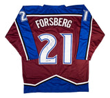 Peter Forsberg Colorado Signed Burgundy Hockey Jersey HOF 14 BAS