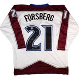 Peter Forsberg Colorado Signed White Hockey Jersey HOF 14 BAS