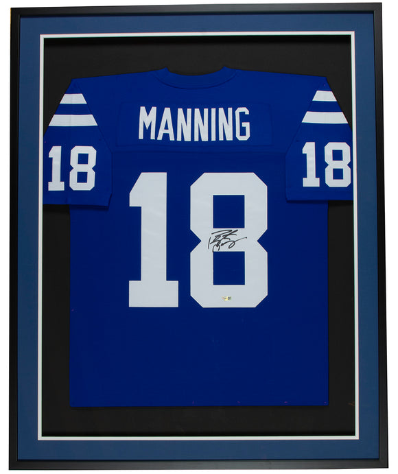 Peyton Manning Signed Framed Blue Colts Nike Football Jersey Fanatics