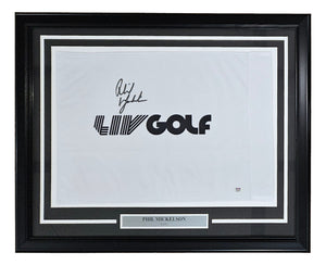 Phil Mickelson Signed Framed LIV Golf Flag PSA Hologram
