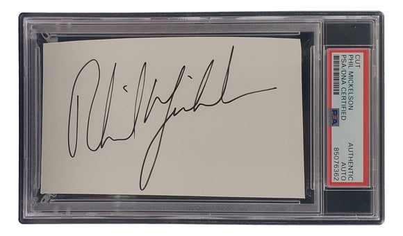 Phil Mickelson Signed Slabbed PGA Golf Cut Signature PSA/DNA 85076362 Sports Integrity