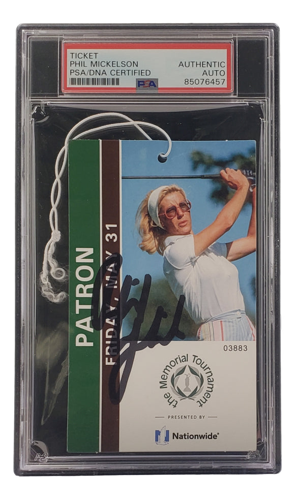 Phil Mickelson Signed Slabbed 2019 Memorial Tournament Ticket PSA/DNA 85076457