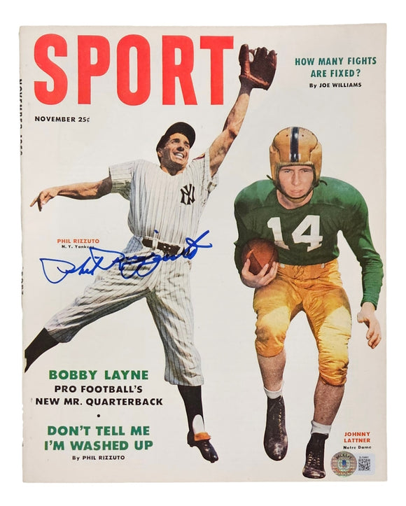 Phil Rizzuto New York Yankees Signed 1953 Sport Magazine BAS