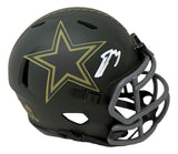 George Pickens Signed Dallas Cowboys Salute To Service Mini Speed Helmet JSA QR