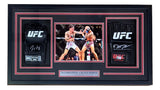Dustin Poirier Max Holloway Signed UFC Replica Fight Gloves In Shadowbox BAS