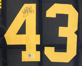 Troy Polamalu Pittsburgh Signed Framed Custom Black/Yellow Football Jersey BAS Sports Integrity
