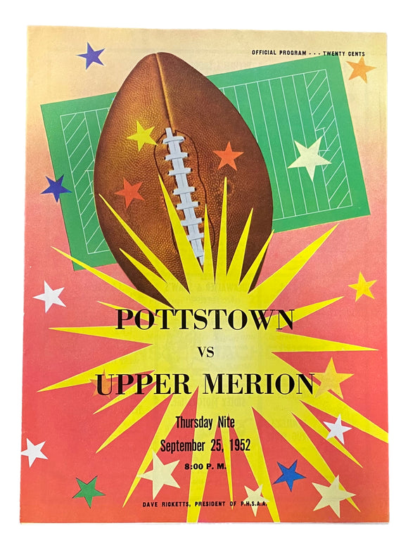 Pottstown vs Upper Merion High School Football Program September 25 1952