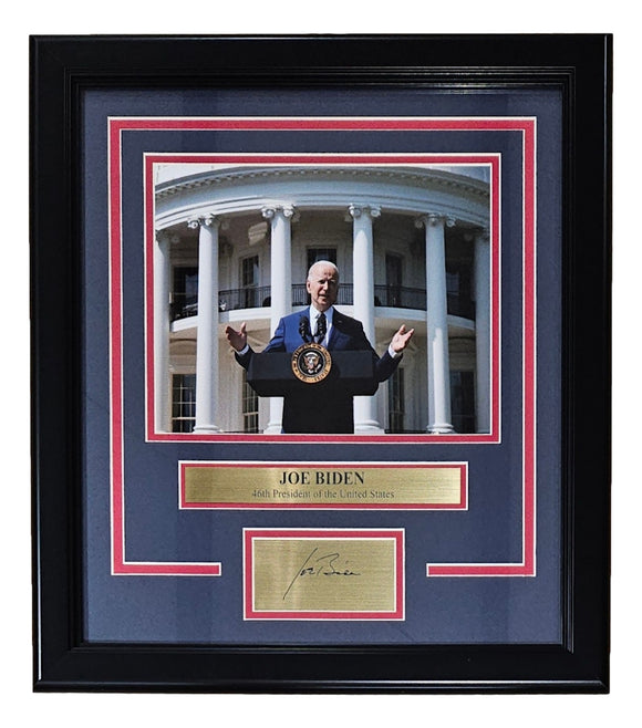 President Joe Biden Framed 8x10 Photo w/ Laser Engraved Signature