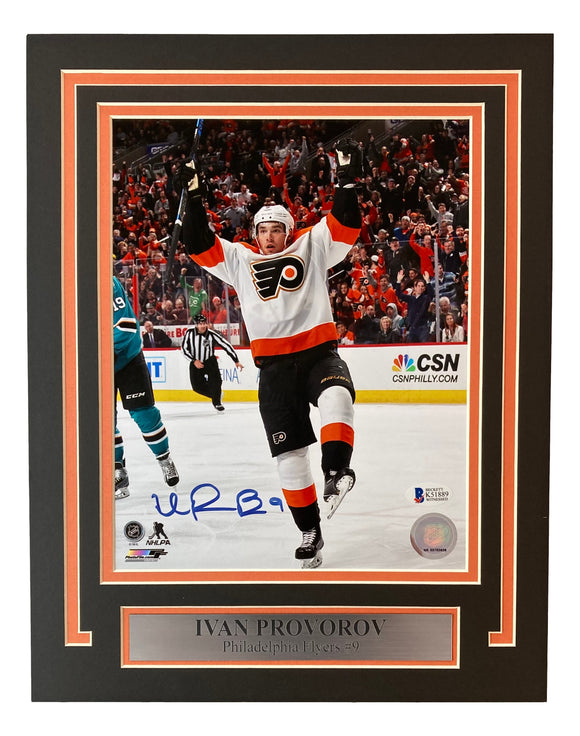 Ivan Provorov Signed Matted 8x10 Philadelphia Flyers Photo BAS ITP Sports Integrity
