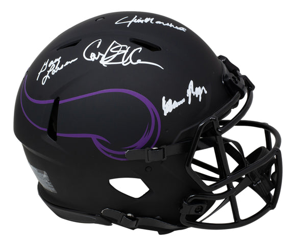 Purple People Eaters Signed Minnesota Vikings Speed Authentic Eclipse Helmet BAS