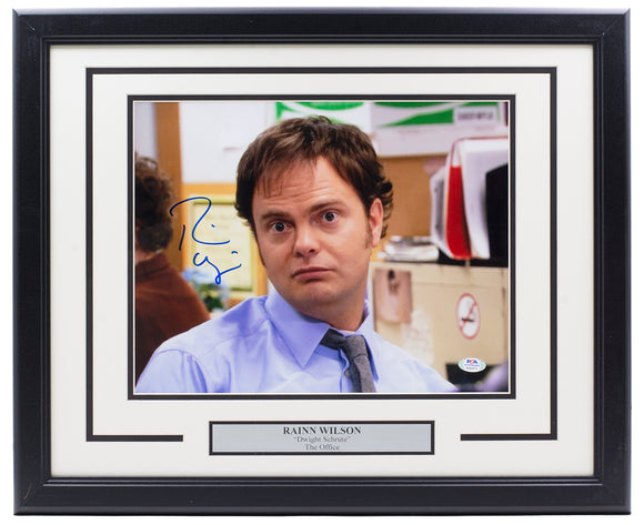 Rainn Wilson Signed Framed The Office 11x14 Photo Dwight Schrute as Jim PSA Sports Integrity