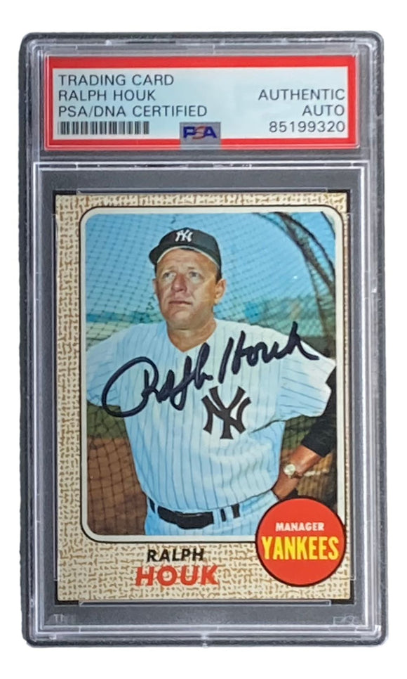 Ralph Houk Signed 1968 Topps #47 New York Yankees Trading Card PSA/DNA