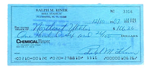 Ralph Kiner Pittsburgh Pirates Signed Personal Bank Check #3316 BAS Sports Integrity