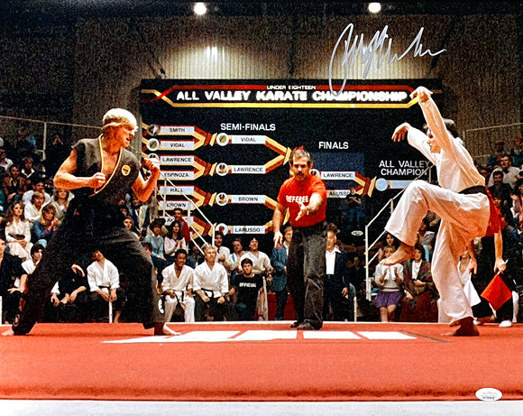 Ralph Macchio Signed 16x20 The Karate Kid Crane Kick Photo JSA ITP Sports Integrity