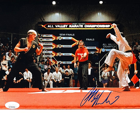 Ralph Macchio Signed 8x10 The Karate Kid Crane Kick Photo JSA ITP Sports Integrity