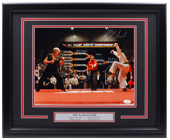Ralph Macchio Signed Framed 11x14 The Karate Kid Crane Kick Photo JSA ITP Sports Integrity