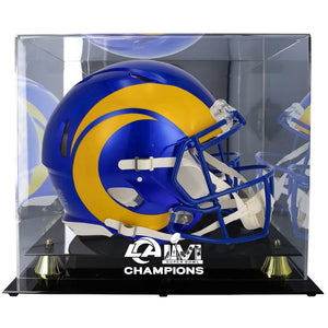 Los Angles Rams Golden Classic SB LVI Champs Helmet Display Case Sports Integrity