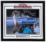 Sports Integrity Randy Quaid Signed Framed 16x20 Christmas Vacation Photo features Cousin Eddie in a bathrobe by an RV, raising a drink. Inscribed "Shitters full!" and authenticated by JSA.