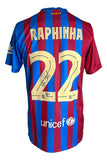 Raphina Signed Barcelona 2021/22 Nike Soccer Jersey BAS