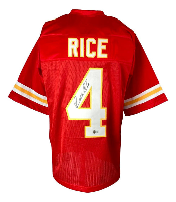 Rashee Rice Kansas City Signed Red Football Jersey BAS