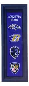 Baltimore Ravens Framed 12x38 Wool Blend Heritage Banner