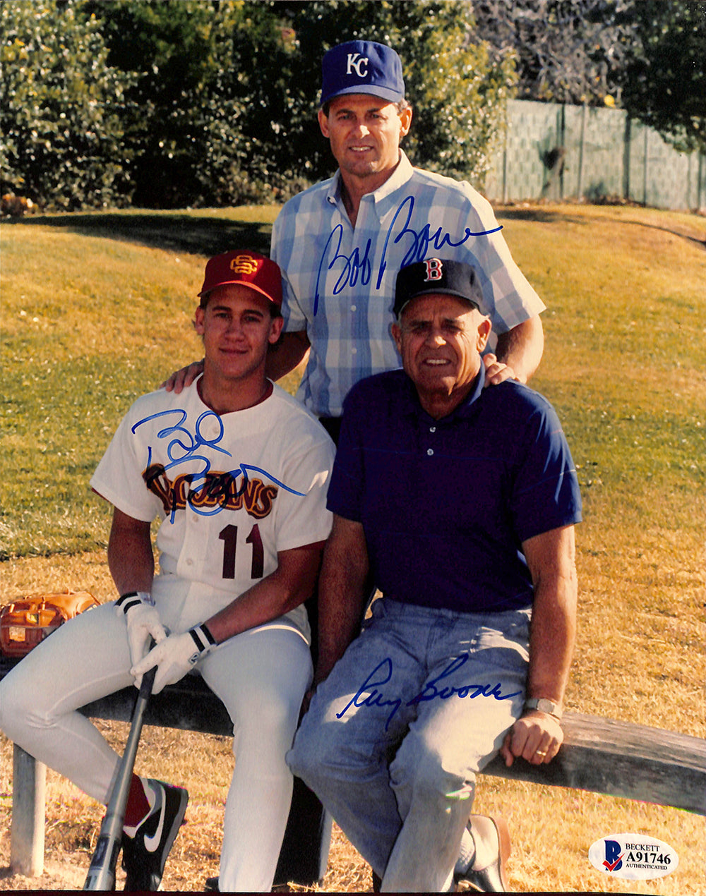 Ray Boone Bob Boone Bret Boone Signed 8x10 Baseball Photo BAS LOA A917 –  Sports Integrity