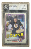Ray Bourque 1981-82 Topps #5 Trading Card BAS Near Mint 7