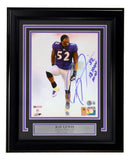 Ray Lewis Signed Framed 8x10 Baltimore Ravens Photo SB XXXV MVP BAS