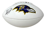 Ray Lewis Signed Baltimore Ravens Logo Football BAS