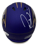 Ray Lewis Signed Baltimore Ravens Alternate Purple Mini Speed Helmet BAS