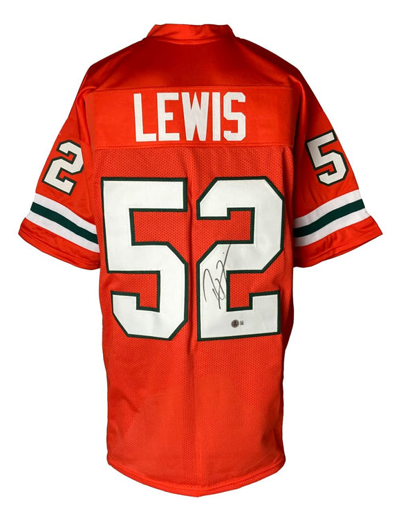 Ray Lewis Miami Signed Orange College Football Jersey BAS ITP