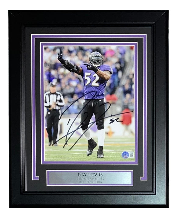 Ray Lewis Signed Framed 8x10 Baltimore Ravens Photo BAS ITP Sports Integrity
