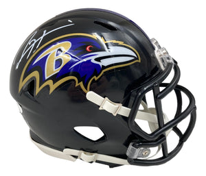 Ray Lewis Signed Baltimore Ravens Mini Speed Helmet JSA