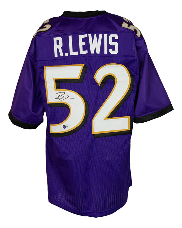 Ray Lewis Signed Custom Purple Pro Style Football Jersey BAS ITP 497