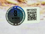 A Beckett Witness Authenticated sticker featuring the black B logo, "BECKETT VERIFIED AUTHENTIC," QR code, and serial 3W132423 is affixed to the Ray Park Signed Framed 16x20 Star Wars Darth Maul Photo by Sports Integrity.
