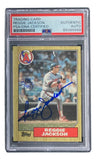 Reggie Jackson Signed 1987 Topps #300 Los Angeles Angels Trading Card PSA/DNA Sports Integrity