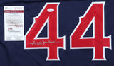 Reggie Jackson Anaheim Signed Navy Baseball Jersey JSA