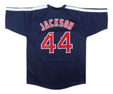 Reggie Jackson Anaheim Signed Navy Baseball Jersey JSA