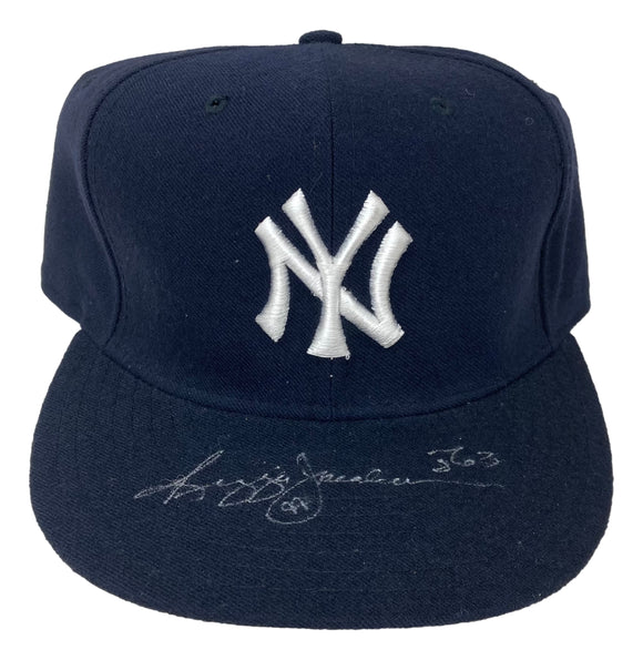 Reggie Jackson Signed New York Yankees New Era Baseball Hat 563 Inscribed PSA Sports Integrity