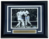 Reggie Jackson Signed Framed 8x10 New York Yankees B&W Photo BAS