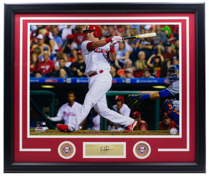Rhys Hoskins Framed 16x20 Phillies Baseball Photo w/ Laser Engraved Signature Sports Integrity
