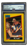 The Sports Integrity Ric Flair Signed 1991 WCW #39 Wrestling Trading Card, inscribed 16x and PSA certified, features his blue ink autograph on the front. Comes in a protective case.