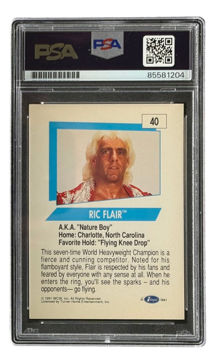 Ric Flair Signed 1991 WCW #40 Wrestling Trading Card 16x Inscribed PSA ...