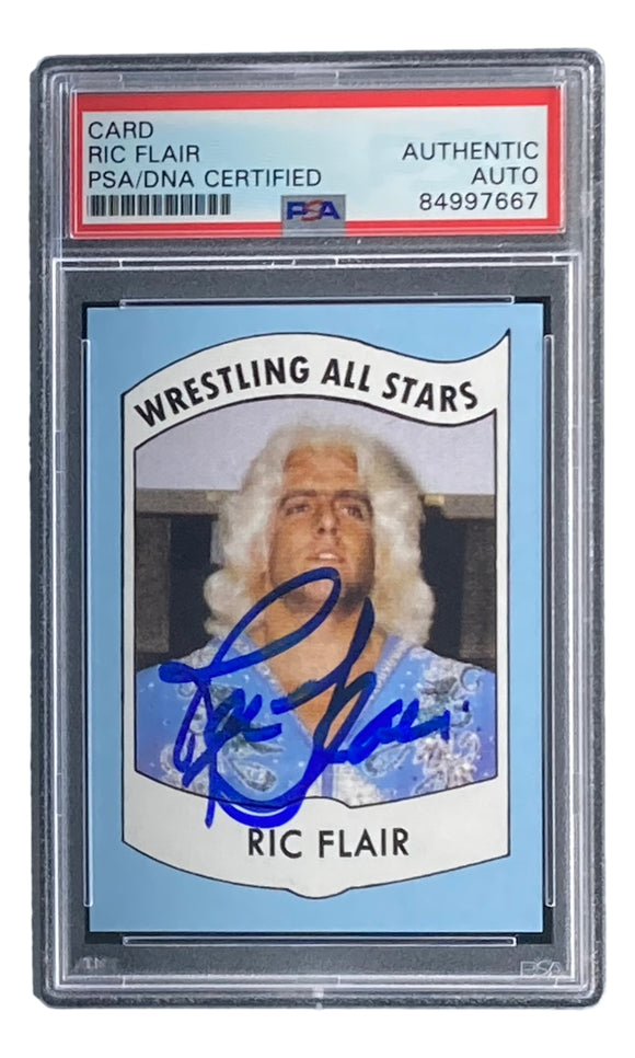 Ric Flair Signed Slabbed Reprint 1982 Wrestling All Stars Card #27 PSA/DNA Sports Integrity