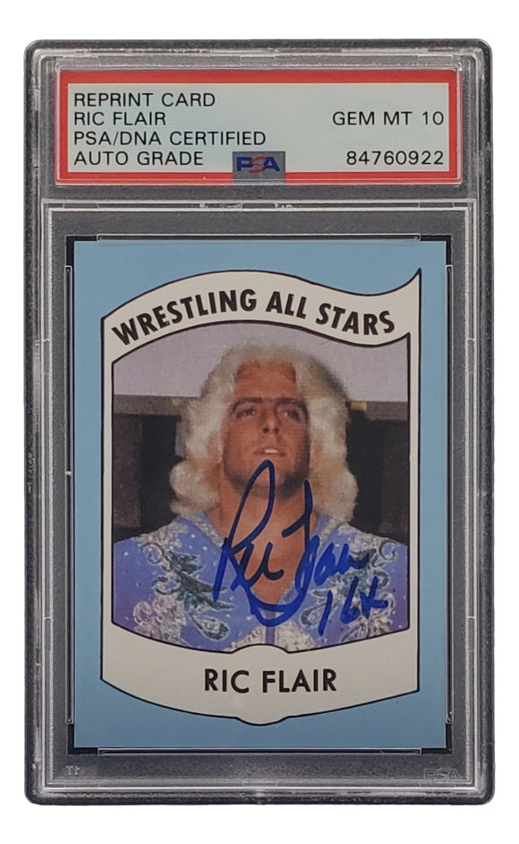 Ric Flair Signed RP 1982 All Stars Card #27 16x Insc PSA/DNA Auto Gem Mint 10 Sports Integrity