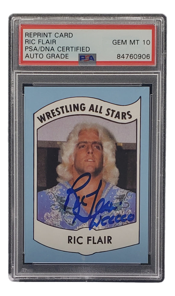 Ric Flair Signed RP 1982 All Stars Card #27 Wooooo Insc PSA/DNA Auto Gem Mint 10 Sports Integrity