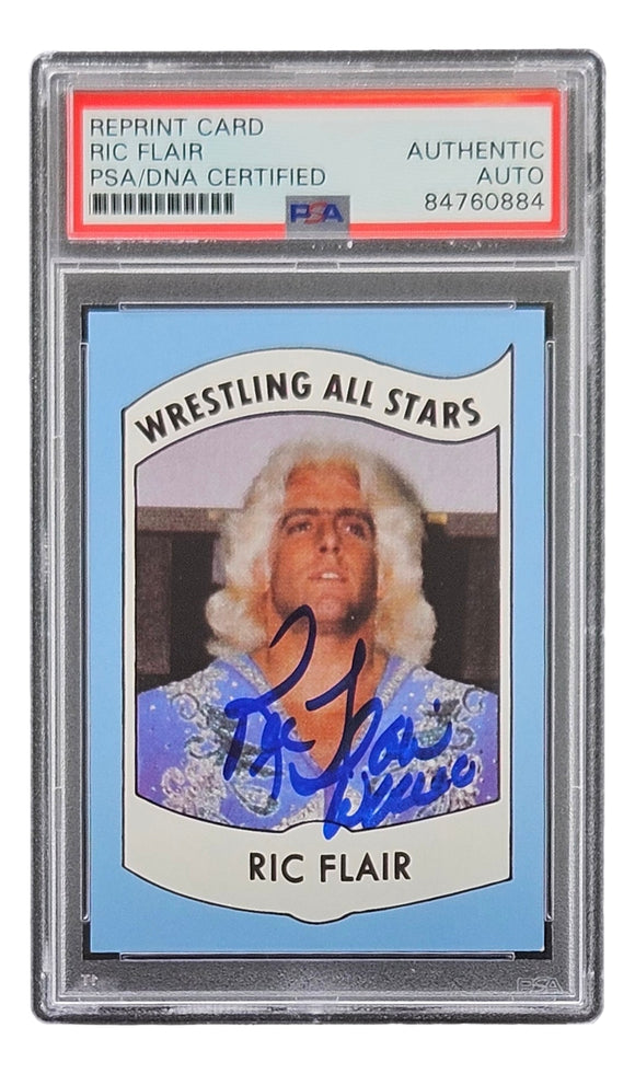 Ric Flair Signed RP 1982 All Stars Card #27 Wooooo Insc PSA/DNA Auto