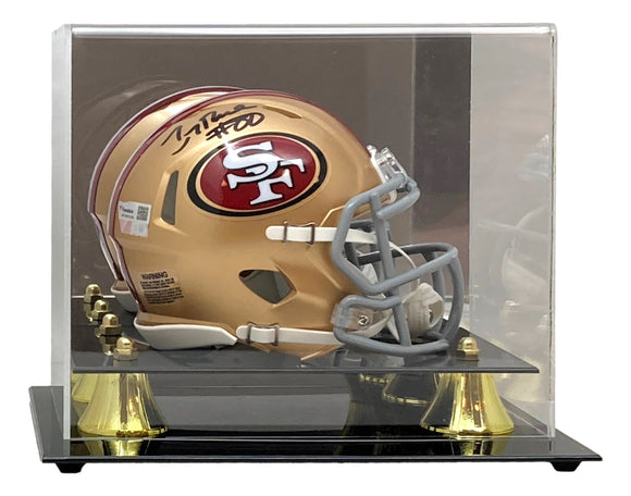 Jerry Rice Signed San Francisco 49ers Mini Speed Helmet Fanatics w/ Case Sports Integrity