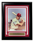 Richie Ashburn Signed Framed 8x10 Philadelphia Phillies Photo BAS