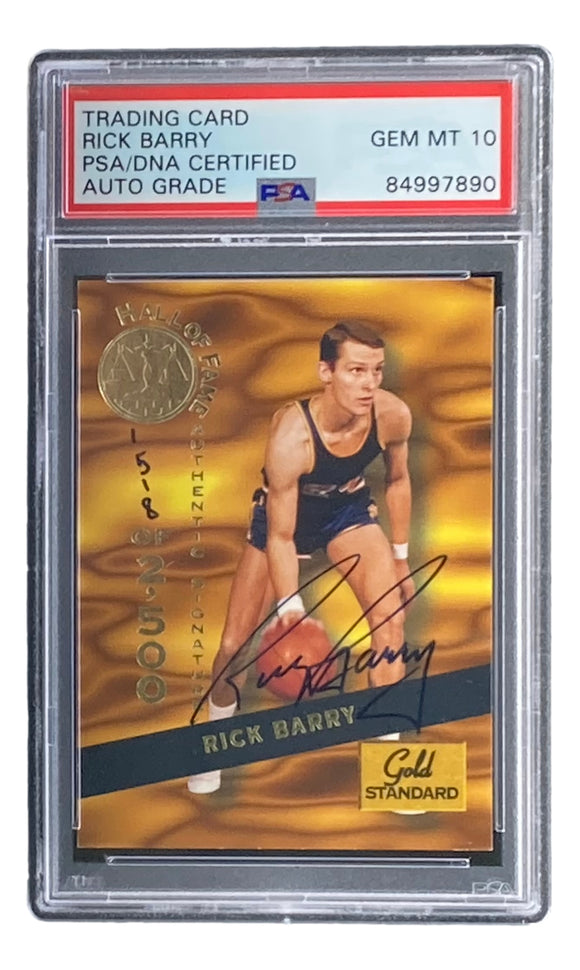Rick Barry Signed 1994 Signature Rookies #HOF2 Trading Card PSA/DNA Gem MT 10 Sports Integrity